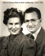 Harry and Frances Kahn, wedding picture