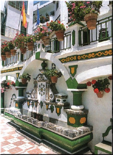 Richard was very taken with the green and white tile in Competa's main plaza