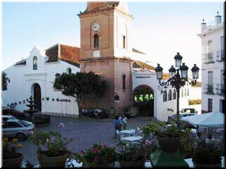Competa's church, main square. The day we were there, the church was sporting a 