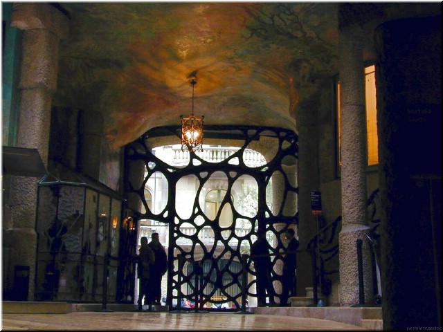 Pedrera front door - looking out from the lobby.