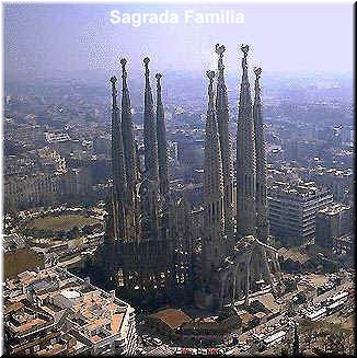 The Sagrada Familia Cathedral - aerial view.