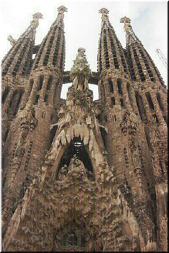 We're zooming in on the nativity facade - an earth day riot of plants, animals, angels and the Holy Family.