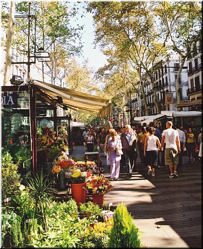 Barcelona - Flower stalls on Las Ramblas