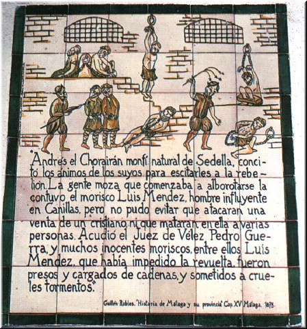 This dreary historic plaque depicting the oppression and expulsion of the Moriscos served as a major landmark for us.