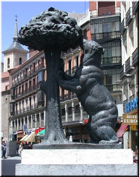 The Bear and Madronas statue next to our breakfast table. Supposedly a symbol of Madrid.