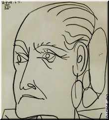 My favorites were his caricatures, sketches and line drawings, which dominated much of the exhibit.