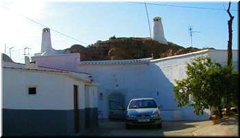 Guadix - east of Granada. A charming old town with ancient cathedrals, but best known for its cavehouses